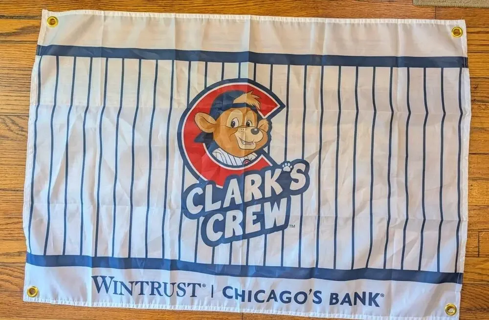 Chicago Cubs Clark the Bear Flag Banner 35” X 24”